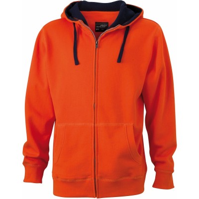 Felpe Men's Lifestyle Zip-Hoody colore dark-orange/navy taglia 3XL
