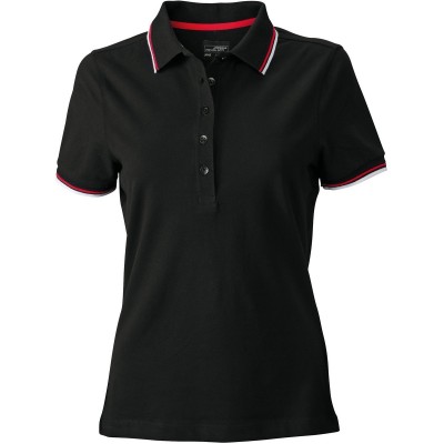 Polo Ladies' coldblack® Polo colore black/white/red taglia S