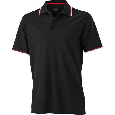 Polo Men's coldblack® Polo colore black/white/red taglia S