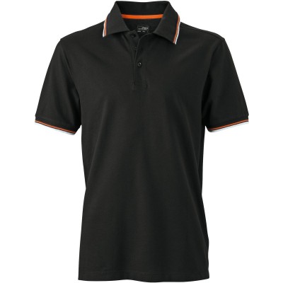 Polo Men's coldblack® Polo colore black/white/orange taglia S