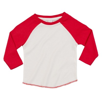 T-Shirt Baby Baseball T colore washed white/warm red taglia 6/12