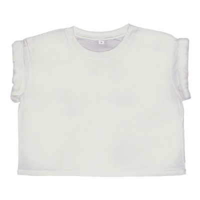 T-Shirt Women's Organic Crop Top T colore white taglia S