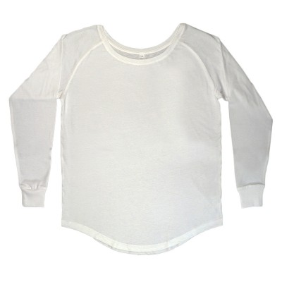 T-Shirt Women's Loose Fit Long Sleeve T colore white taglia S