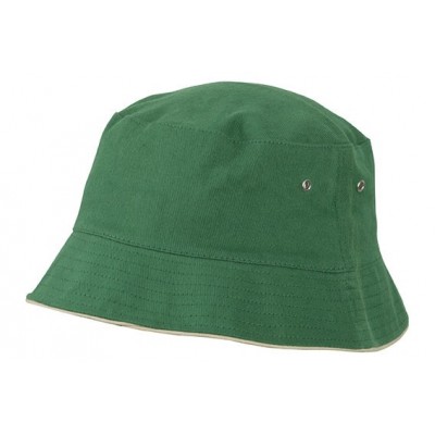 Cappelli Fisherman Piping Hat colore dark-green/beige taglia S/M
