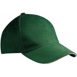 Cappelli 5 Panel Sandwich Cap colore dark-green/natural taglia UNICA