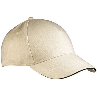 Cappelli 5 Panel Sandwich Cap colore natural/navy taglia UNICA