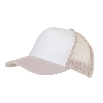 Cappelli 5 Panel Polyester Mesh Cap colore white/light-grey taglia UNICA
