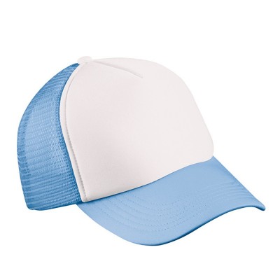 Cappelli 5 Panel Polyester Mesh Cap colore white/light-blue taglia UNICA