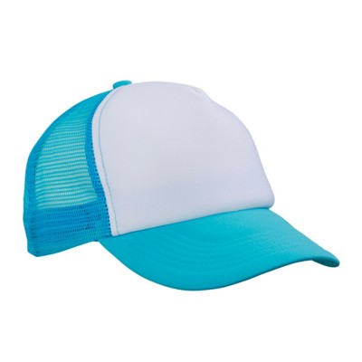 Cappelli 5 Panel Polyester Mesh Cap colore white/pacific taglia UNICA