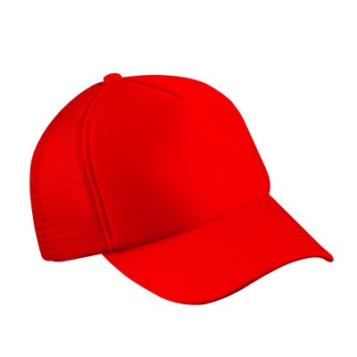 Cappelli 5 Panel Polyester Mesh Cap colore red taglia UNICA