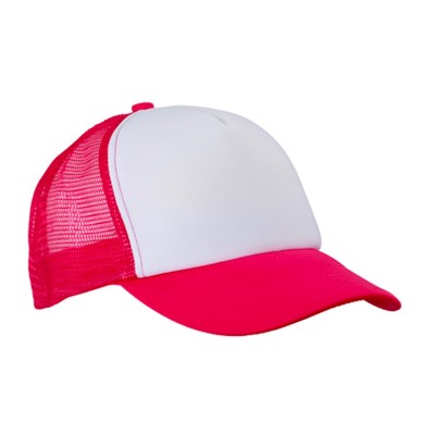 Cappelli 5 Panel Polyester Mesh Cap colore white/magenta taglia UNICA
