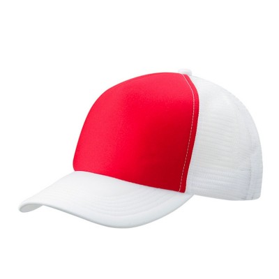 Cappelli 5 Panel Polyester Mesh Cap colore red/white taglia UNICA