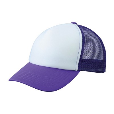 Cappelli 5 Panel Polyester Mesh Cap colore white/lilac taglia UNICA