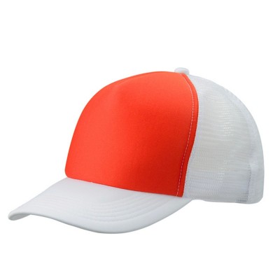 Cappelli 5 Panel Polyester Mesh Cap colore orange/white taglia UNICA