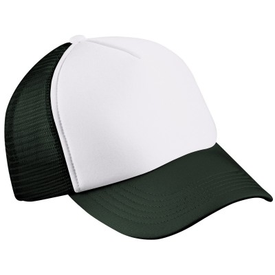 Cappelli 5 Panel Polyester Mesh Cap for Kids colore white/black taglia UNICA