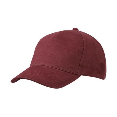 Cappelli 5 Panel Cap Heavy Cotton colore burgundy taglia UNICA