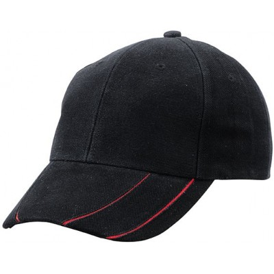 Cappelli 6 Panel Groove Cap colore black/red taglia UNICA