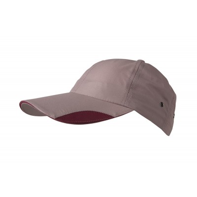 Cappelli 6 Panel Polyamid Cap colore mid-grey/wine taglia UNICA