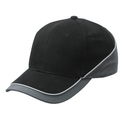 Cappelli 6 Panel Turbo Piping Cap colore black/dark-grey/light-grey taglia UNICA