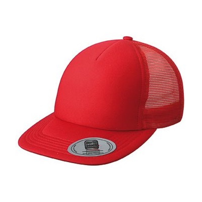 Cappelli 5 Panel Flat Peak Cap colore red taglia UNICA