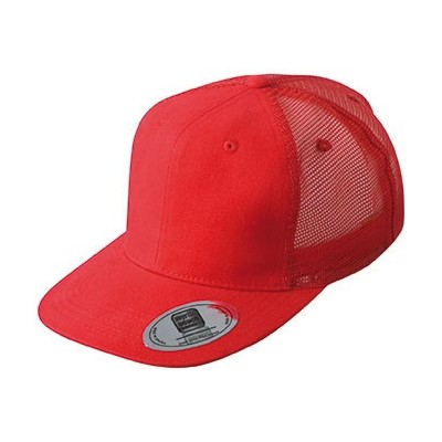 Cappelli 6 Panel Flat Peak Cap colore red taglia UNICA