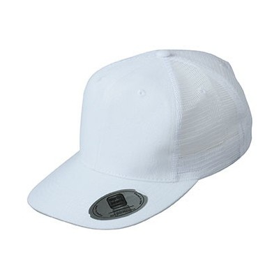 Cappelli 6 Panel Flat Peak Cap colore white taglia UNICA