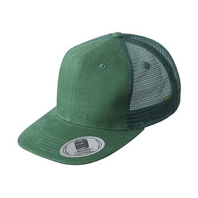 Cappelli 6 Panel Flat Peak Cap colore dark-green taglia UNICA