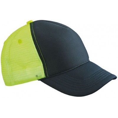 Cappelli 5 Panel Retro Mesh Cap colore black/neon-yellow taglia UNICA