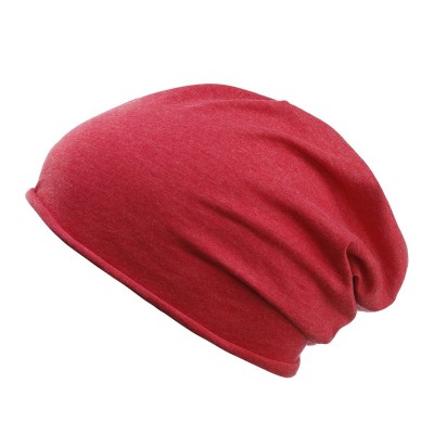 Cappelli Bio Cotton Beanie colore carmine-red-melange taglia UNICA