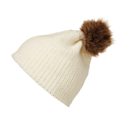 Cappelli Fine Crocheted Beanie colore off-white/brown taglia UNICA