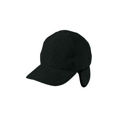 Cappelli 6 Panel Fleece Cap with Earflaps colore black taglia UNICA