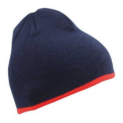 Cappelli Beanie with Contrasting Border colore navy/red taglia UNICA