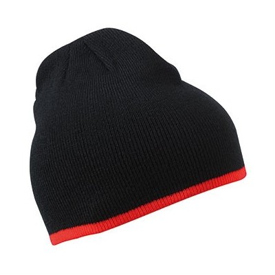 Cappelli Beanie with Contrasting Border colore black/red taglia UNICA