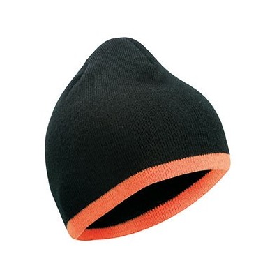 Cappelli Beanie with Contrasting Border colore black/orange taglia UNICA