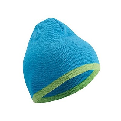 Cappelli Beanie with Contrasting Border colore turquoise/lime-green taglia UNICA
