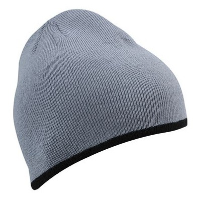 Cappelli Beanie with Contrasting Border colore light-grey/black taglia UNICA
