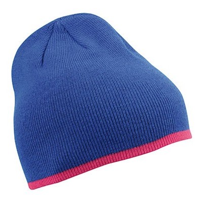 Cappelli Beanie with Contrasting Border colore royal/pink taglia UNICA