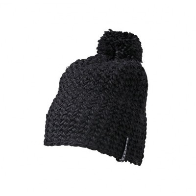 Cappelli Unicoloured Crocheted Cap with Pompon colore black taglia UNICA