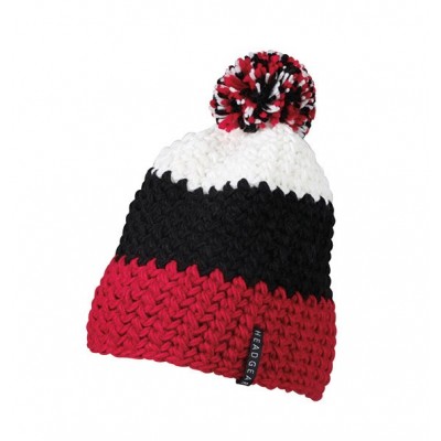 Cappelli Crocheted Cap with Pompon colore red/black/white taglia UNICA