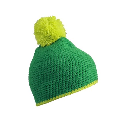 Cappelli Pompon Hat with Contrast Stripe colore verde/giallo acido taglia UNICA