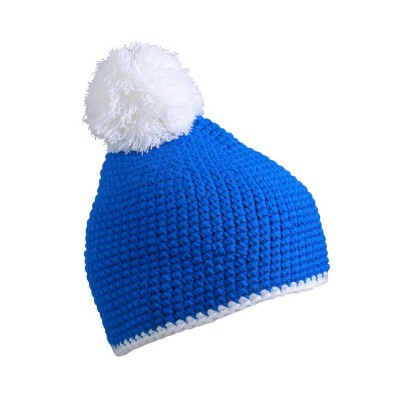 Cappelli Pompon Hat with Contrast Stripe colore blue/white taglia UNICA