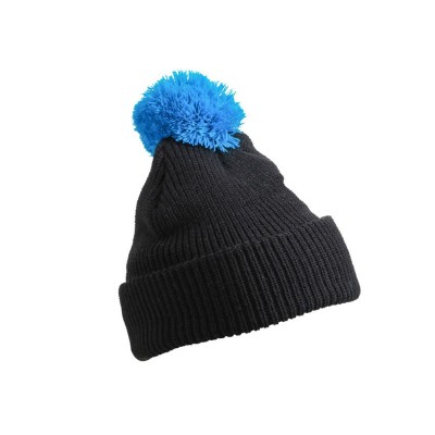 Cappelli Pompon Hat with Brim colore black/pacific taglia UNICA