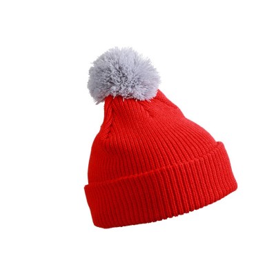 Cappelli Pompon Hat with Brim colore tomato/silver taglia UNICA