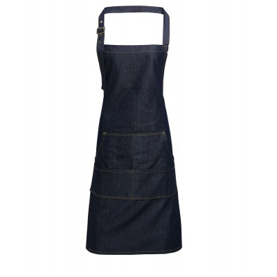 Ho.Re.Ca. Jeans Stitch Denim Bib Apron colore indigo denim taglia UNICA