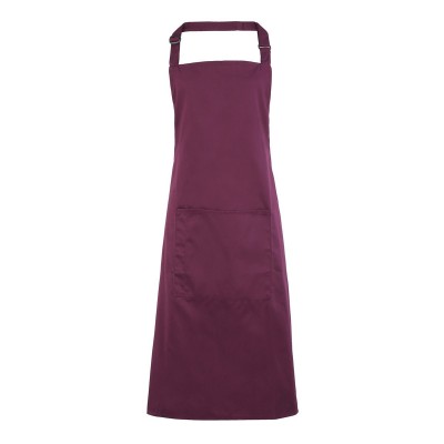 Ho.Re.Ca. Colours Bib Apron With Pocket colore aubergine taglia UNICA