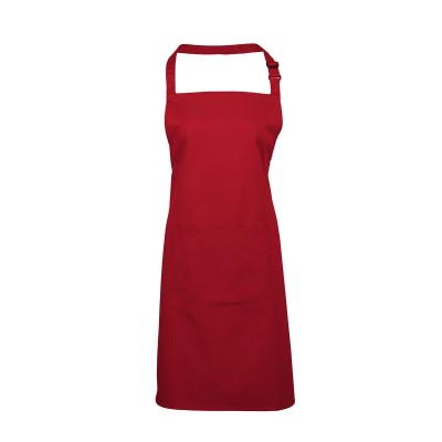 Ho.Re.Ca. Colours Bib Apron With Pocket colore burgundy taglia UNICA