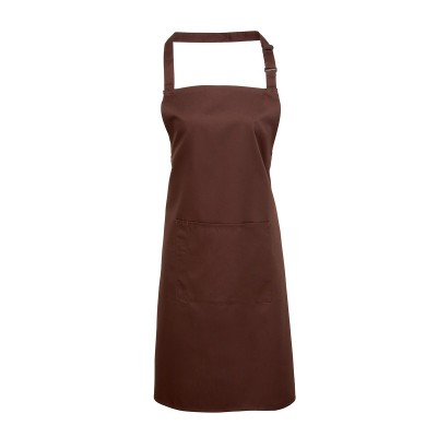 Ho.Re.Ca. Colours Bib Apron With Pocket colore brown taglia UNICA