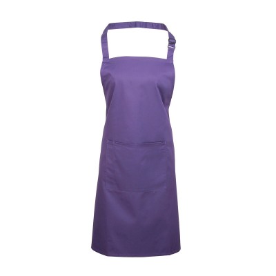 Ho.Re.Ca. Colours Bib Apron With Pocket colore purple taglia UNICA