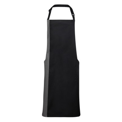 Ho.Re.Ca. Contrast Bib Apron colore black/dark grey taglia UNICA