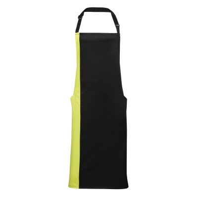 Ho.Re.Ca. Contrast Bib Apron colore black/lime taglia UNICA